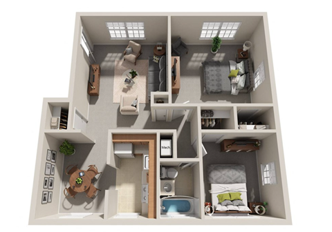 2 bed 1 bath A at Highland Ridge Apartments, Capitol Heights, MD